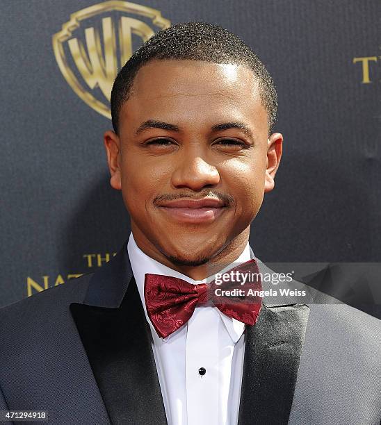 Actor Tequan Richmond arrives at the 42nd Annual Daytime Emmy Awards at Warner Bros. Studios on April 26, 2015 in Burbank, California.