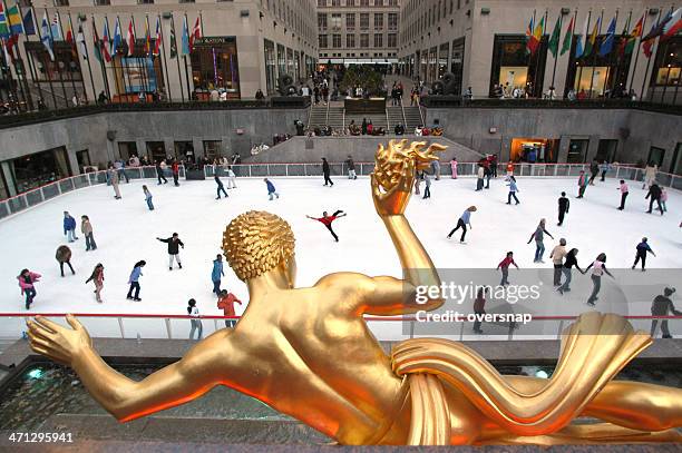 manhattan skaters - ice rink no people stock pictures, royalty-free photos & images