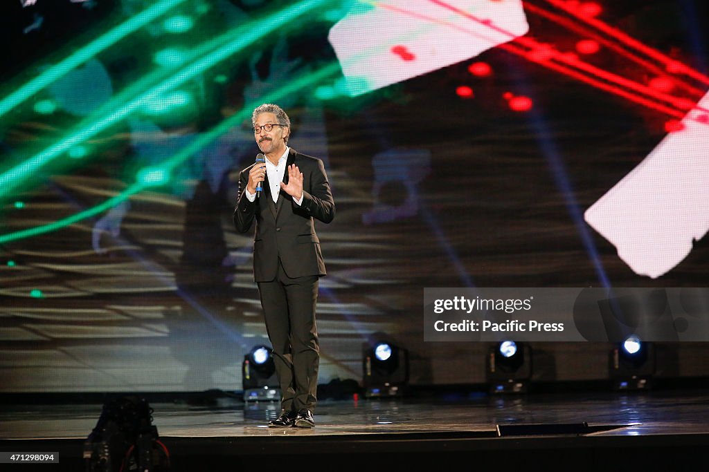 Italian actor and performer Beppe Fiorello on the stage of "...