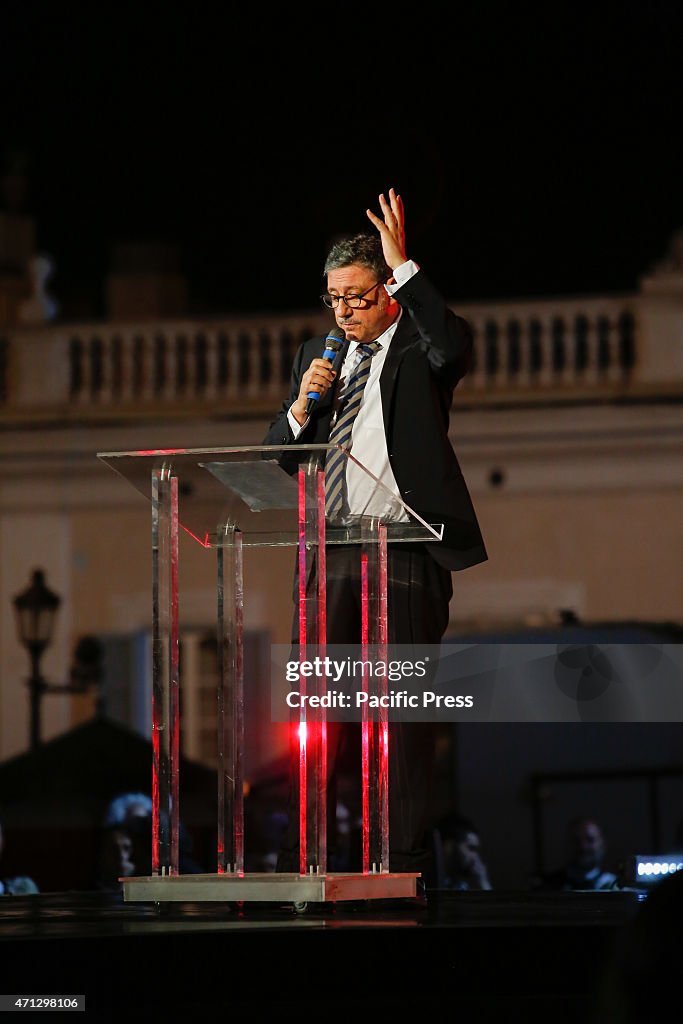 Italian actor Sergio Castellitto on the stage of "Viva il 25...