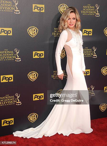 Actress Donna Mills arrives at the 42nd Annual Daytime Emmy Awards at Warner Bros. Studios on April 26, 2015 in Burbank, California.