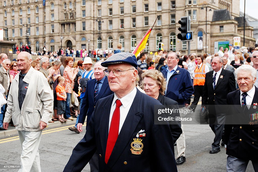 Group of veterans marching in Liverpool Lord Mayor's parade 2008