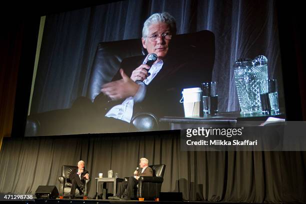Actor Richard Gere answers questions in a Q&A session before at Peter J. Owens Award: An Evening with Richard Gere: Time Out Of Mind during the 58th...