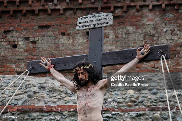 Celebrates 200 years the Sacred representation of the Passion of Christ. Jesus is crucified.