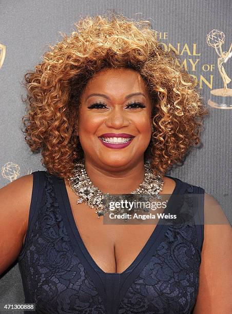 Personality/chef Sunny Anderson arrives at the 42nd Annual Daytime Emmy Awards at Warner Bros. Studios on April 26, 2015 in Burbank, California.