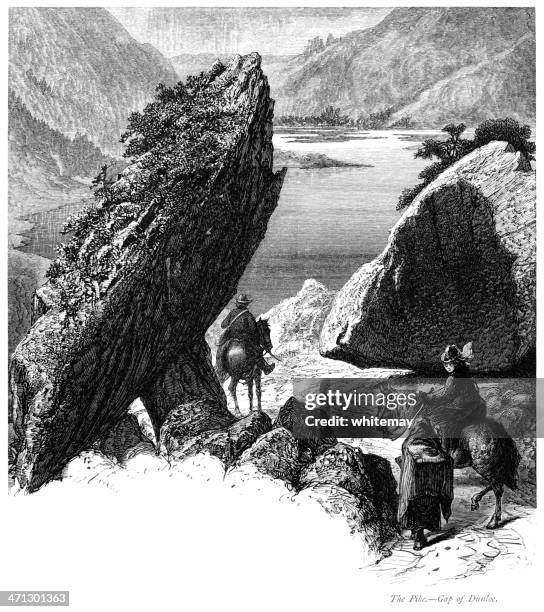 the gap of dunloe, ireland - gap of dunloe stock illustrations