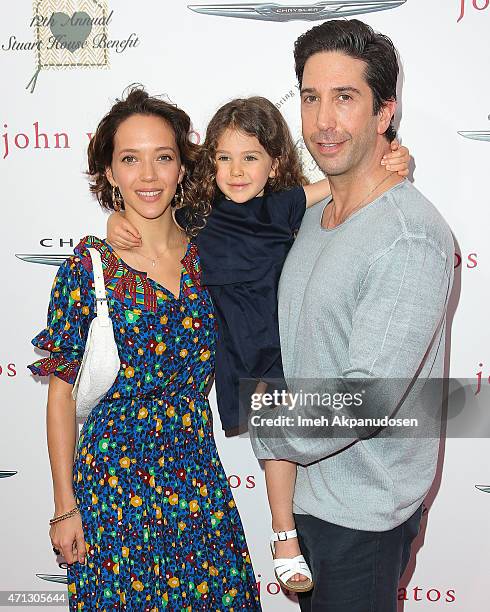 Actor David Schwimmer , his wife Zoe Buckman and their daughter Cleo Buckman Schwimme attend the 12th Annual John Varvatos Stuart House Benefit at...