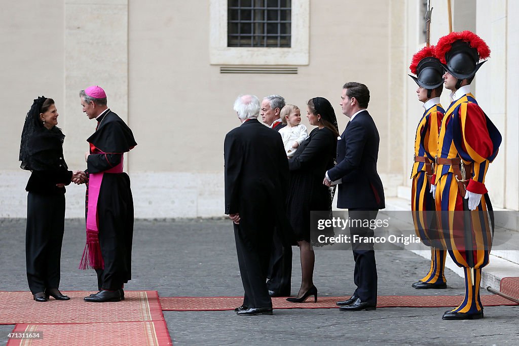 Pope Francis Meets The Swedish Royals