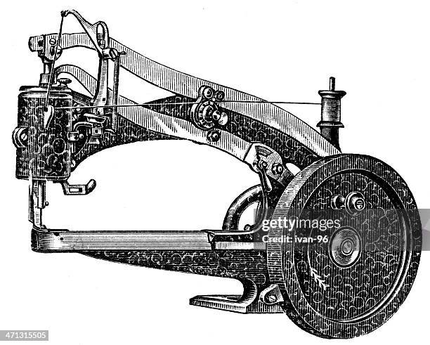 sewing machine - embroidery thread stock illustrations