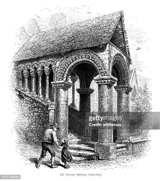 ilustrações de stock, clip art, desenhos animados e ícones de o norman escadaria, catedral de canterbury - catedral de canterbury