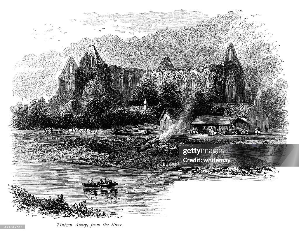 Tintern Abbey, Monmouthshire, from the River Wye