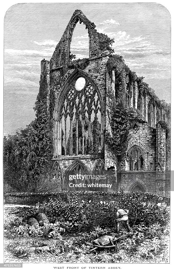 West Front of Tintern Abbey, Monmouthshire, Wales