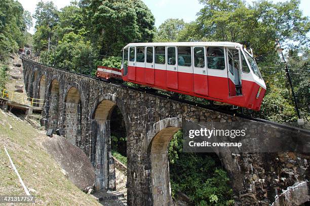 penang hill railway - penang stockfoto's en -beelden