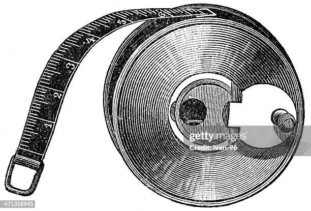 measuring tape - inch stock illustrations