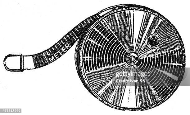 measuring tape - millimeter ruler stock illustrations