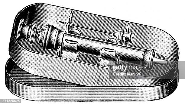 syringe - steel tubing stock illustrations