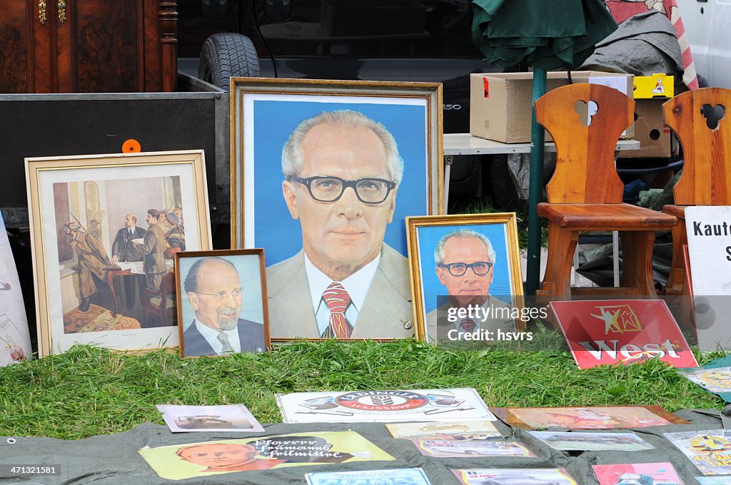 Porträts von ex Sozialismus Politiker Lenen Ulbricht und Honecker