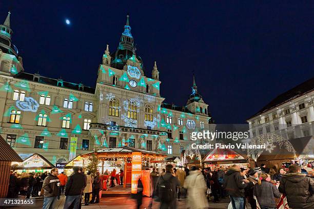 rathaus of graz - graz stock pictures, royalty-free photos & images