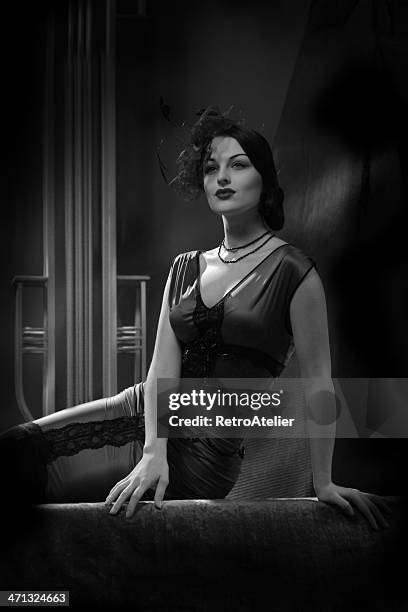 old hollywood.glamour beauty in film noir style. - femme fatale stock pictures, royalty-free photos & images