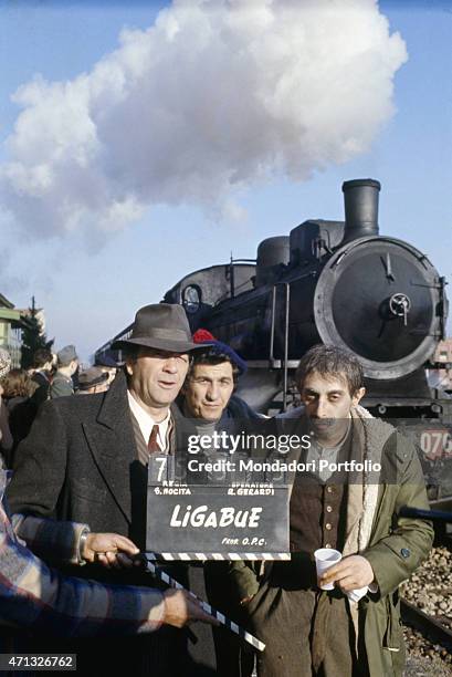 Italian actor Flavio Bucci as the painter Antonio Ligabue posing on the set of the TV mini-series Ligabue. 1977