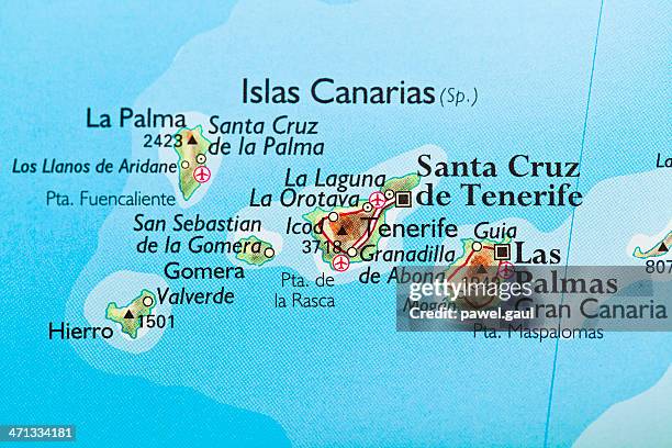 canary islands, spain map - islas canarias stock pictures, royalty-free photos & images