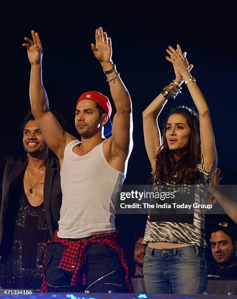 Varun Dhawan and Shraddha Kapoor attending a dance completion and promoting their upcoming movie of ABCD2 in Mumbai.