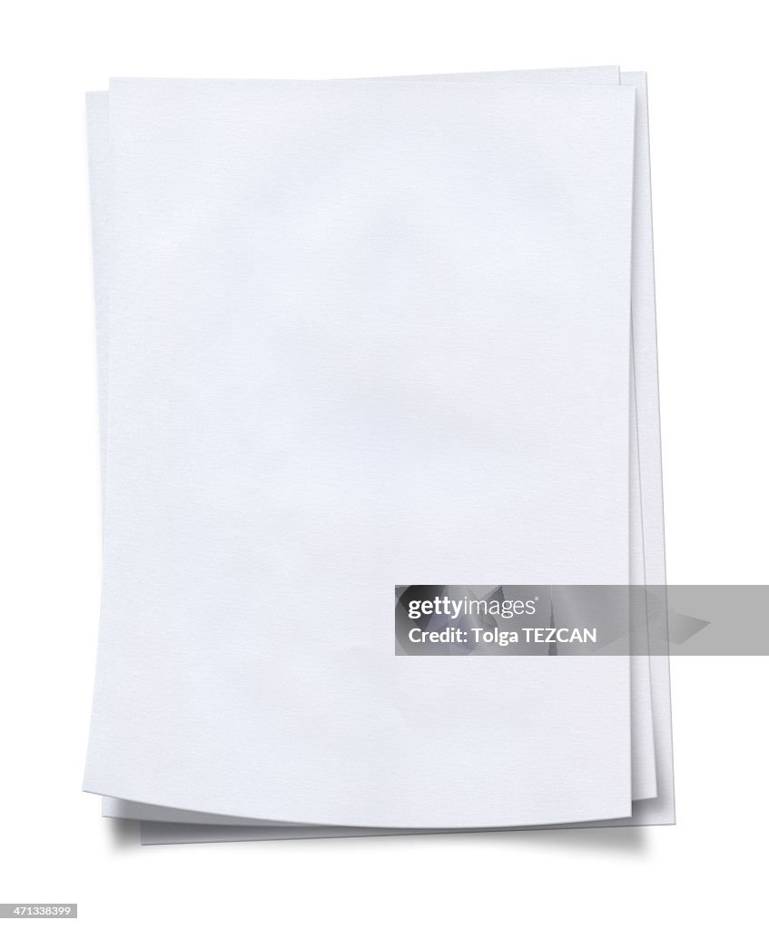 Stack of neat, fresh, blank white paper