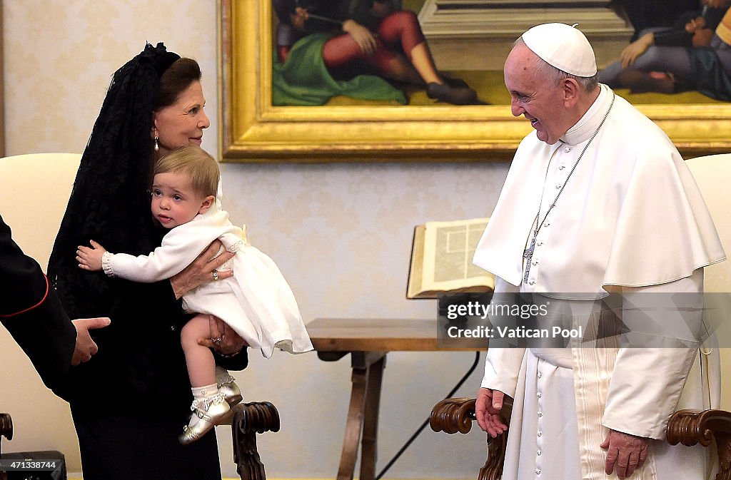 Pope Francis Meets The Swedish Royals