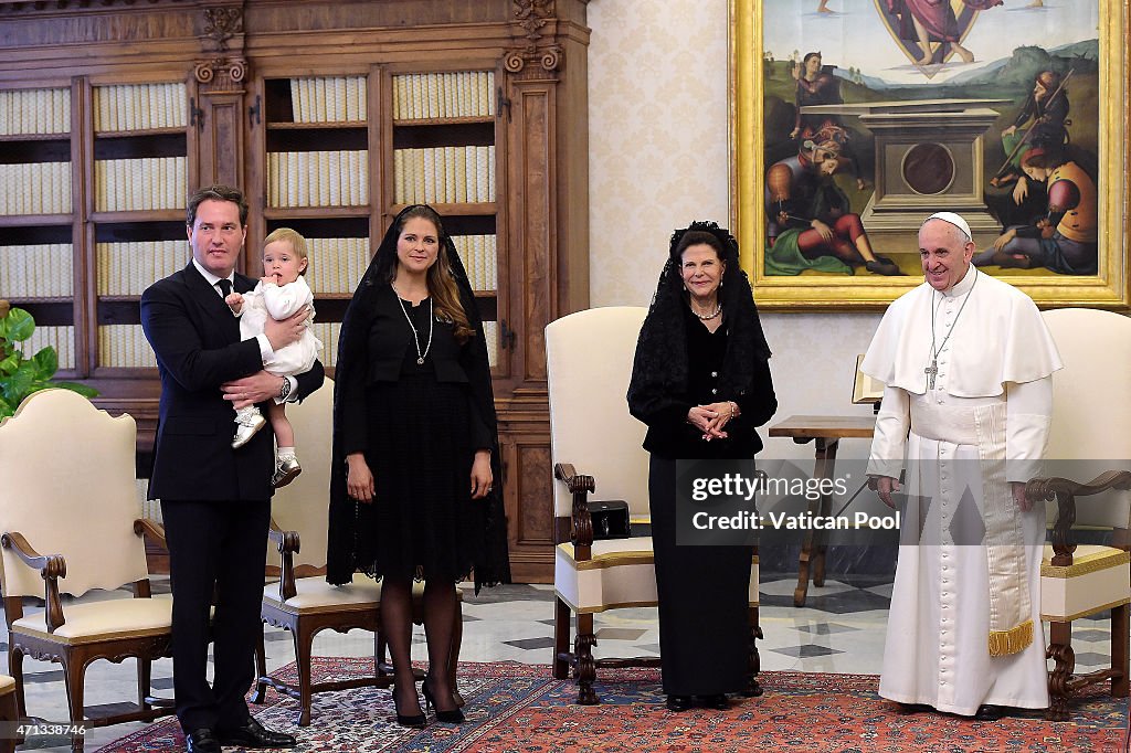 Pope Francis Meets The Swedish Royals