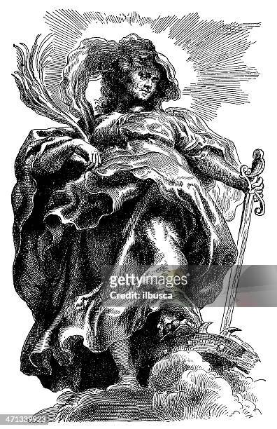 saint catherine by rubens - st. catherine stock illustrations