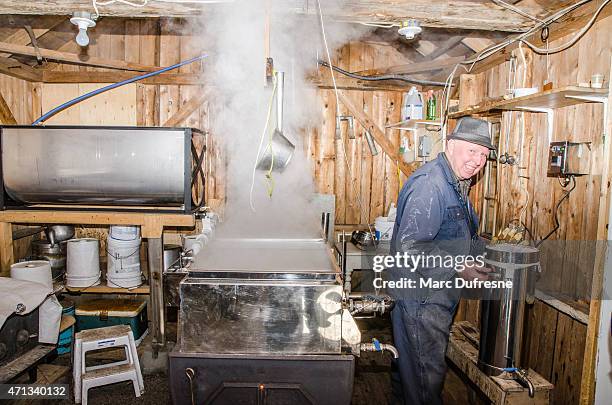 happy farmer - sugar shack stockfoto's en -beelden