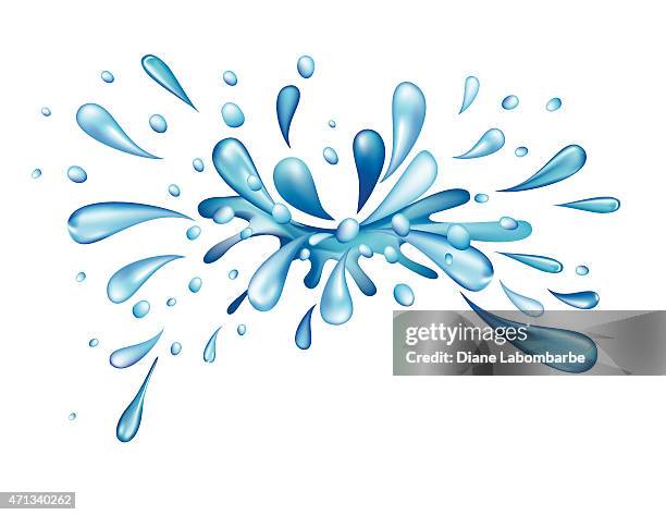 ilustraciones, imágenes clip art, dibujos animados e iconos de stock de llena de salpicaduras de agua azul  - agua viva