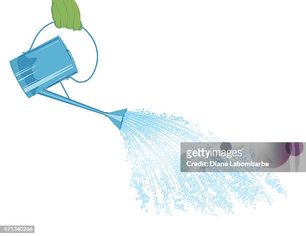 illustrations, cliparts, dessins animés et icônes de main tenant eau verser de l'eau bleue  - hand can