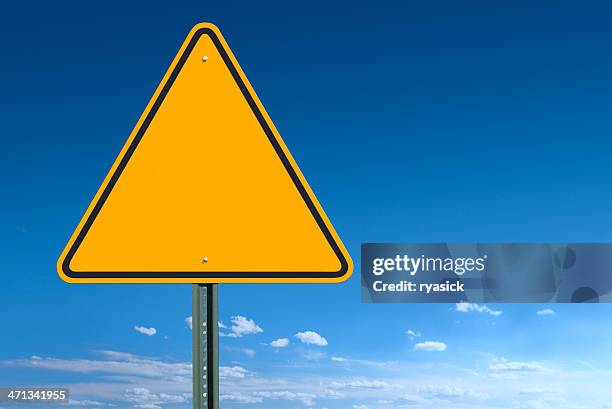 Yellow Triangular Sign Post Yellow Triangle Road Sign