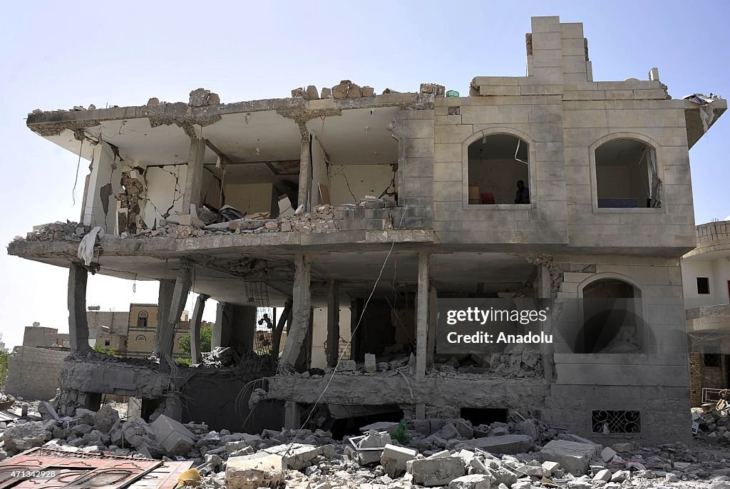 Residential areas damaged following Saudi-led air operation in Sana'a