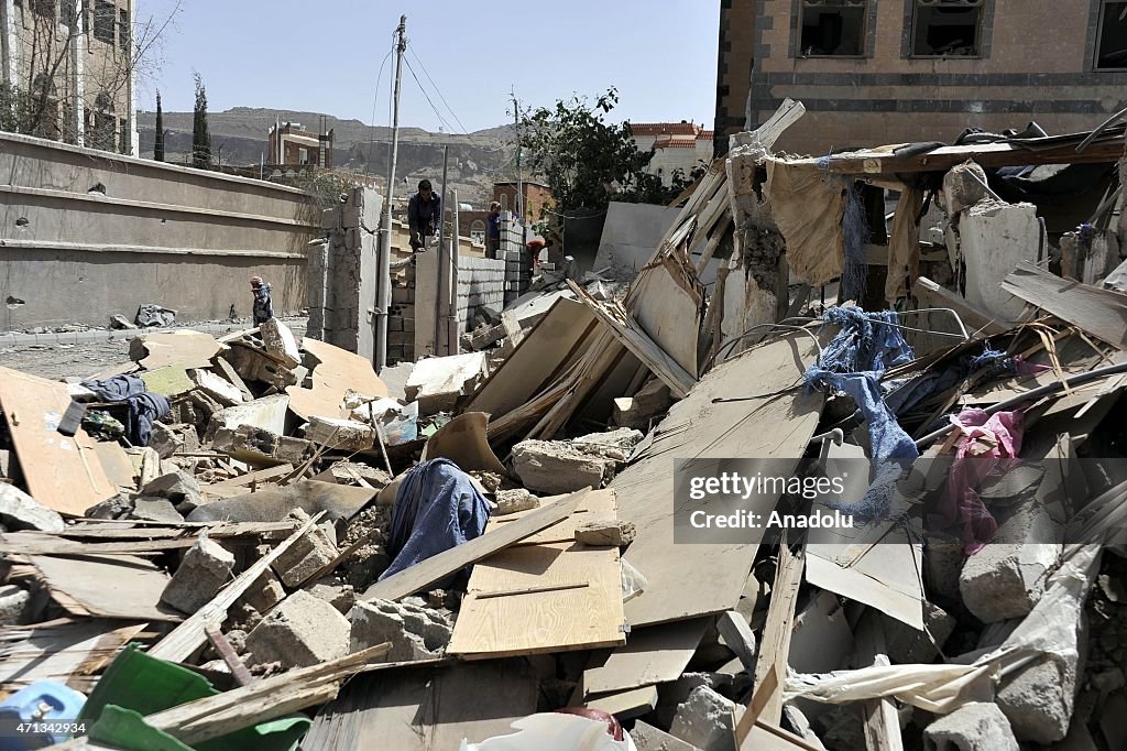 Residential areas damaged following Saudi-led air operation in Sana'a