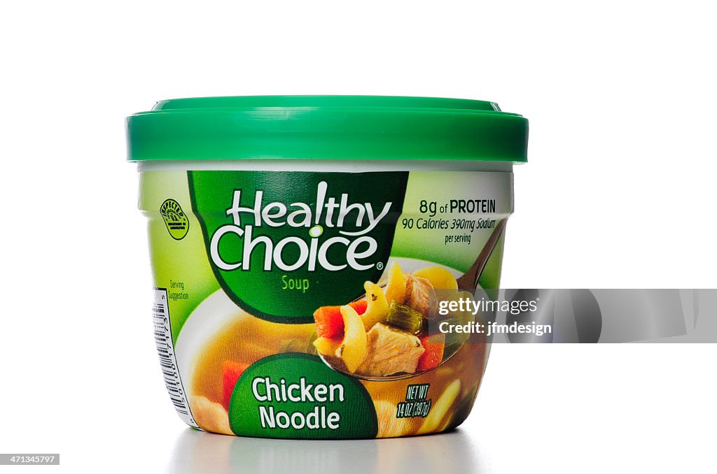 Healthy Choice Chicken Noodle soup bowl