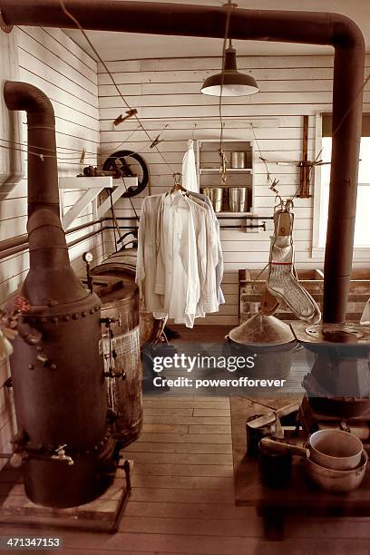 vintage commercial laundry - antique washing machine stock pictures, royalty-free photos & images