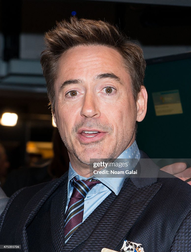 Robert Downey, Jr., Jeremy Renner & Marvel Entertainment Executives Ring The NYSE Opening Bell