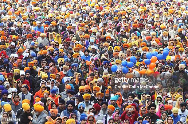 Around 100,000 people turned out at the Better Living Centre in The CNE for the Khalsa day Parade along Lakeshore and up to Nathan Phillips Square...