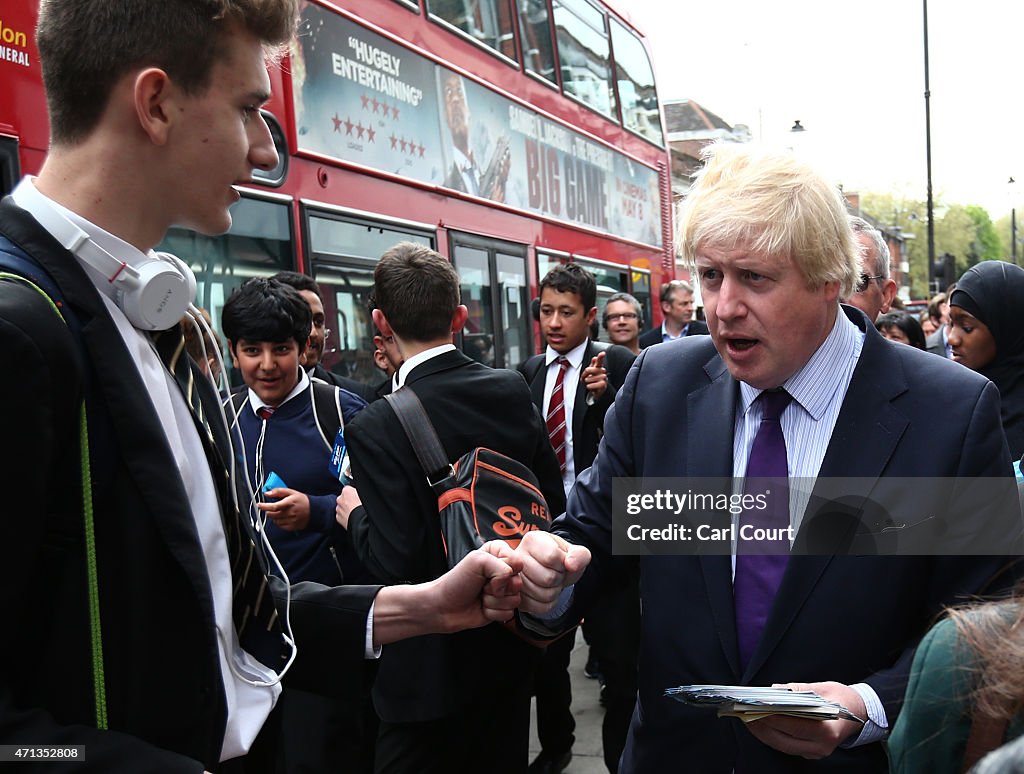 Boris Johnson Rallies Voters In Enfield