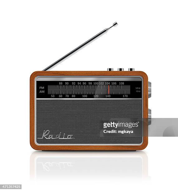 stylish vintage portable radio - radio stockfoto's en -beelden