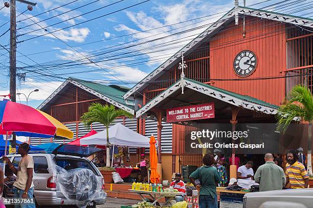 castries central market, saint lucia - saint lucia caribbean stock pictures, royalty-free photos & images
