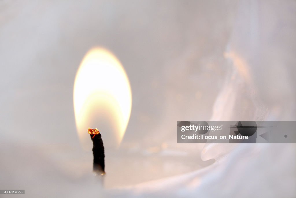 Candle flame, close up