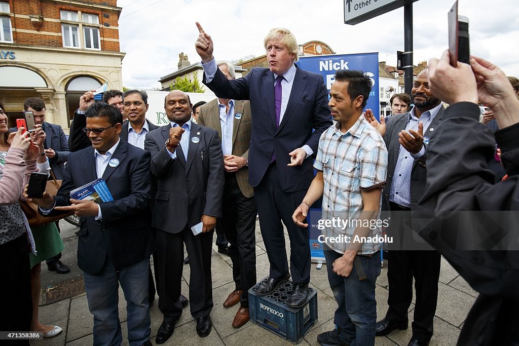 Boris Johnson campaigning in Enfield