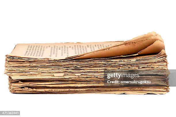 old pages - old book white background stock pictures, royalty-free photos & images