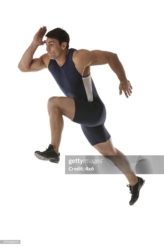Male athlete running