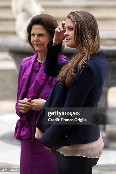 Princess Madeleine of Sweden and Queen Silvia of Sweden attend the seminar 'Trafficking with a Special Focus on Children' at the Pontifical Academy...