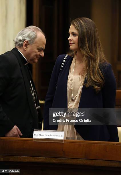 Princess Madeleine of Sweden attends the seminar 'Trafficking with a Special Focus on Children' at the Pontifical Academy of Sciences at Casina Pio...