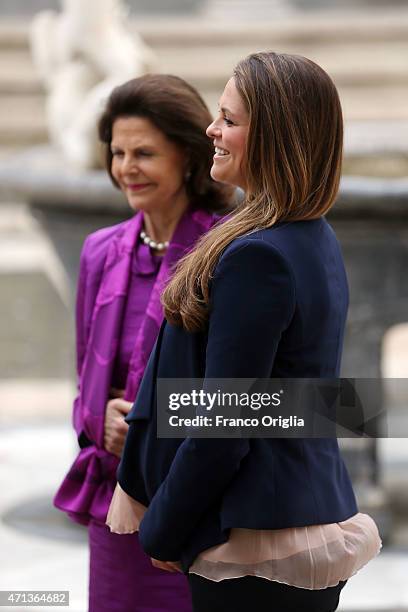 Princess Madeleine of Sweden and Queen Silvia of Sweden attend the seminar 'Trafficking with a Special Focus on Children' at the Pontifical Academy...